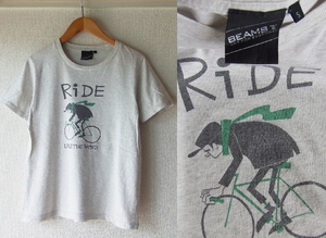 S★BEAMSビームス×花井祐介Yusuke Hanai★Tシャツ　グレーride like the windカウンターカルチャー イラスト アート メンズ レディース