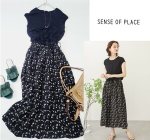  Urban Research sense ob Play s1 sheets . decision ..! adult pretty summer. flower pattern One-piece!do King One-piece! black floral print 