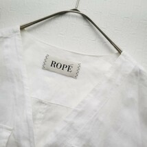 ROPE ロペ 定価1.7万 麻 フレンチリネンノーカラーサファリシャツ 白♪羽織りにも◎ 長袖シャツ ホワイト トップス_画像2