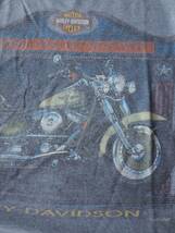 90's ビンテージ　半袖 プリント Tシャツ　ハーレーダビッドソン Harley-Davidson　ブルーグレー系カラー モーターサイクル USA古着_画像4