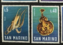 サンマリノ 1966年発行 魚 イルカ タコ クラゲ タツノオトシゴ 切手 未使用 NH_画像5