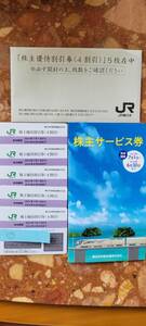 JR東日本株主優待割引券5枚＋株主サービス券　　４割引券