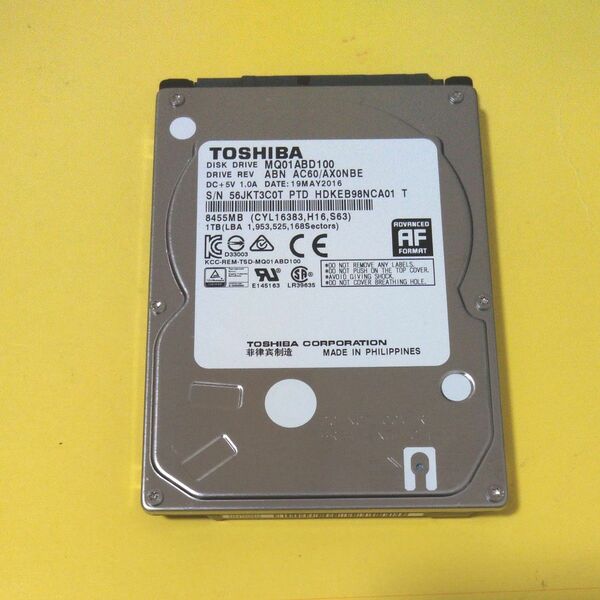 東芝 2.5インチHDD 1000GB