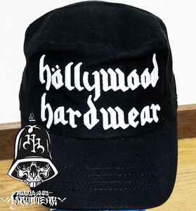 ◎SEVデザイン【Hollywood Hardwear】デッドストック CAP BLACK ハリウッド ロサンゼルス California バイカー street　LowRider　Skate