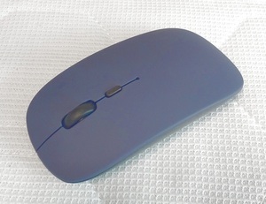 充電式ワイヤレスマウス 薄型 軽量 ネイビー 無線 3ボタン