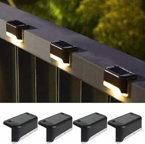 Yanhao 4個 ソーラーライト 屋外 デッキライト 暖色 ガーデンライト 庭園灯 防水 明暗センサー イルミネーション LED