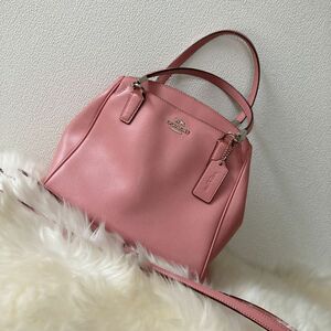 COACH ハンドバッグ ショルダー 付き　ピンク　コーチ 2WAY レザー