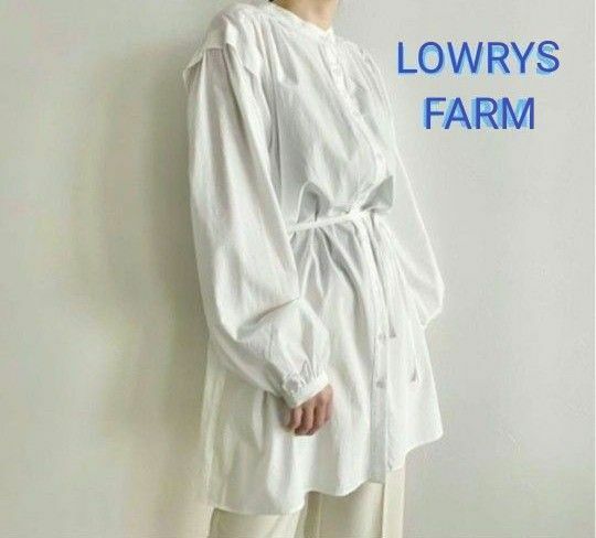 LOWRYS FARM　マルチロングシャツ　2WAY 　羽織　ノーカラー