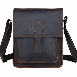 TIDING original leather men's shoulder bag messenger bag diagonal .. bag thick cow leather iPad correspondence bicycle bag antique . cow 