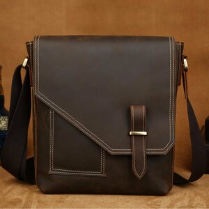 TIDING antique manner original leather messenger bag diagonal .. shoulder bag thick cow leather oil leather passing of years change iPad correspondence bicycle bag 