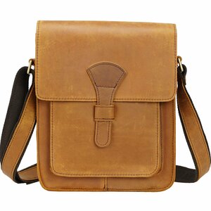 TIDING antique original leather messenger bag shoulder bag thick cow leather pull up leather passing of years change iPad correspondence outdoor bicycle bag .
