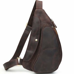 TIDING inset enhancing original leather men's one shoulder bag body bag thick cow leather pull up leather passing of years change iPadmini correspondence bicycle bag . cow 