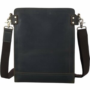 TIDING wild manner thick cow leather messenger bag men's original leather diagonal .. shoulder bag A4 bag dark green 