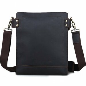 TIDING wild thick cow leather original leather messenger bag diagonal .. bag A4 correspondence bicycle outdoor casual bag dark brown . cow 