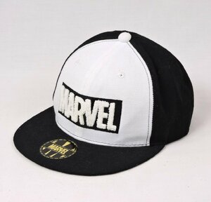 【中古】MARVEL マーベル 帽子 キャップ ブラック×ホワイト メンズ レディース ロゴ