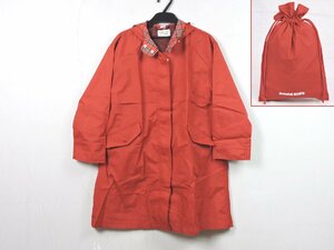 ☆USED☆ミキハウス レインコート レッド チェック 130 キッズ 女の子 収納袋付き