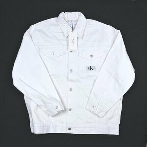 [ limitation coupon distribution middle ] unused Calvin Klein jeans CALVIN KLEIN JEANS white Denim jacket L size tag attaching *