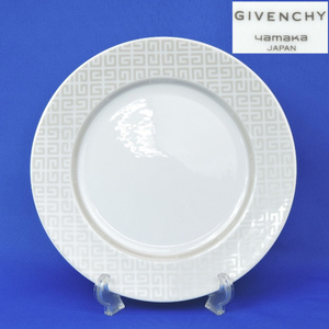 【長期保管品】ジバンシィ 大皿 リム皿 直径約23.7cm ホワイト シルバー 皿のみ