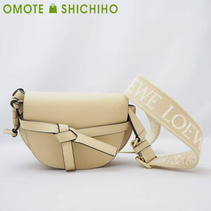 LOEWE Loewe gate dual gate bag Mini shoulder bag soft car f Jaguar do beige A650N46X13 unused goods *S rank 