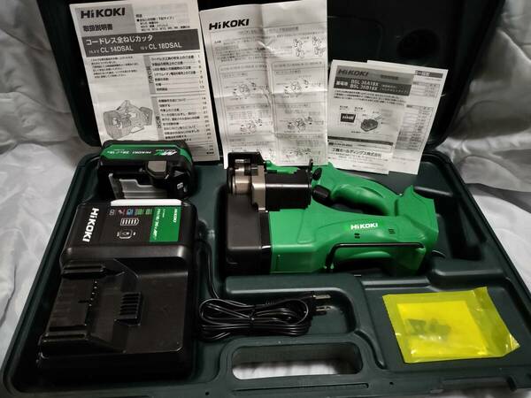 中古 美品 数回使用 HiKOKI W1/2 充電式 コードレス 全ねじカッター CL18DSAL (LXPKZ) 充電器 UC18YDL2 純正 バッテリー BSL36A18X 