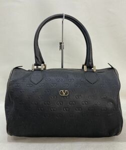 R4E146* genuine article * Valentino Valentino original leather black color ro litter ni Boston bag tote bag 
