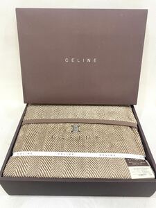 R4E743◆新古品◆ セリーヌ CELINE コットンボアシーツ 寝具 ブラウン パイル綿100% シングルサイズ