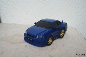 ドライブタウン 日産 スカイライン GT-R (BNR34) プルバックミニカー 青