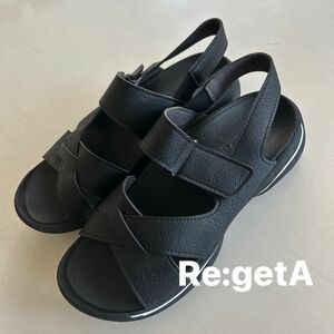 ★美品☆Re:getA リゲッタ　ストラップ　コンフォート　サンダル　L 黒