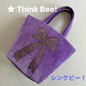 ★ Think Bee! シンクビー　リボンビジュー　トートバッグ　パープル