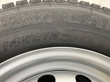 新品タイヤ 中古鉄ホイールセット 145R12 6PR (145/80R12 80/78N LT)相当 12×4B 穴 PCD100 三菱純正 グッドイヤー 冬 d804_画像8