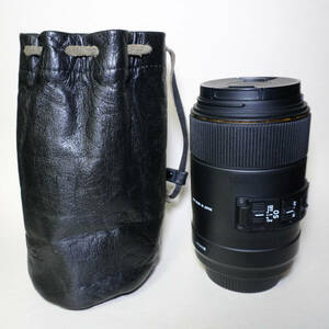 ● SIGMA MACRO 105mm F2.8 EX DG OS HSM（完動美品）に革製収納袋（BRONICA）付属