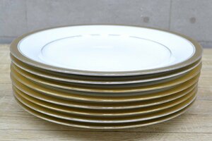 C1264■Noritake　ノリタケ■プレート　8枚セット■直径　26.7cm■ゴールドライン・大皿■業務用洋食器■ホテル・レストラン