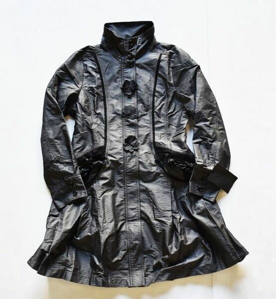 【新品】ZELU ベルト付き 薄手ハイネックコート ブルゾン ジャケット 黒 40