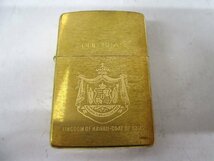 [ZEROnet]★ZIPPO ジッポー オイルライター 金色 GOLD SOLID BRASS KINGDOM OF HAWAII 3点セット ケース付き USA製★R65-37_画像2