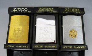 [ZEROnet]★ZIPPO ジッポー オイルライター 金色 GOLD SOLID BRASS KINGDOM OF HAWAII 3点セット ケース付き USA製★R65-37