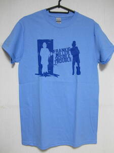 即決★新品ロックＴシャツ★フランキー・ミラー★FRANKIE MILLER★DOUBLE TROUBLE★ライトブルーボディ×ブループリント★S/M/Lサイズ