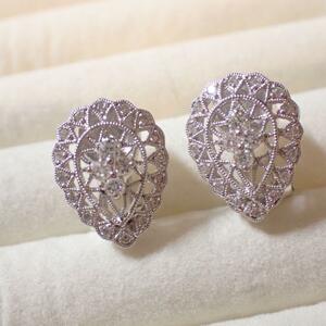 K18WG 0.71ct diamond earrings 