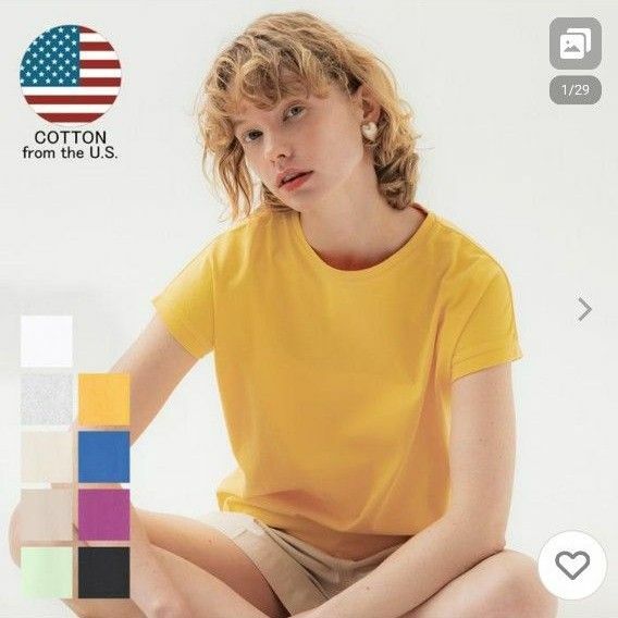 Tシャツ レディース 半袖 COTTON from the US カットソー クルーネック フレンチスリーブ 綿100 