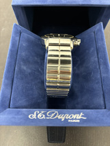 S.T.Dupont デュポン 腕時計 531C7AB03 GEOMETRIE CHRONOGRAPHE 耐水 ベルト：シルバー 盤面：ブラック_画像6