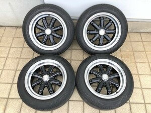 ☆ 8スポーク MARK MASTERS BUBRY BUB-eight 14インチ 6J ＋40 PCD100 4穴 4本 セット レグノおまけ 補修ベース ( 旧車 走り屋 ☆