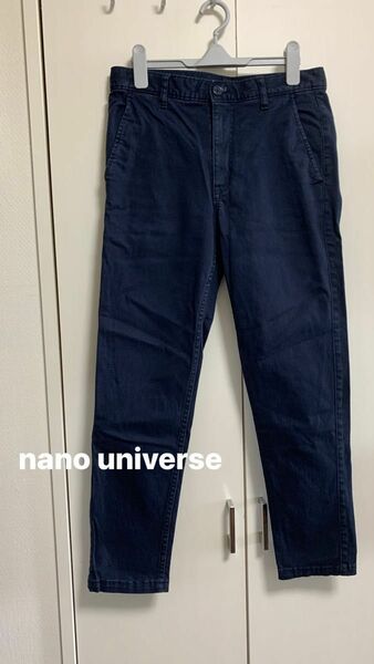 ナノ・ユニバース　メンズ　パンツ　S ネイビー　メンズパンツ　メンズファッション