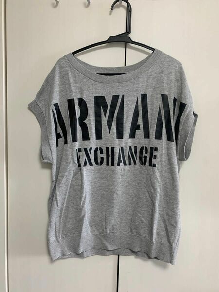 ARMANI Exchange レディース　トップス　フレンチスリーブ　半袖ニット　半袖カットソー　ロゴ　S