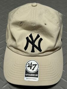 47 Brand ベースボールキャップ　MLB ニューヨークヤンキース ベージュ　フリーサイズ