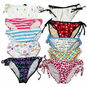 8【整理品リサイクル】ビキニパンツ10枚セット（S～L）★ROXYラルフローレンOPビラボンなど★紐パンなど