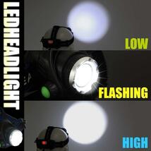 LED ヘッドライト ヘッドランプ USB充電式 高輝度 015 J82_画像3