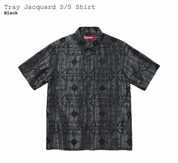 XLサイズ☆supreme Tray Jacquard S/S Shirt ブラック　シュプリーム　
