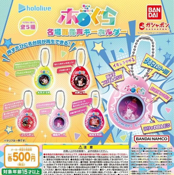 ホロライブ ホロのぐらふぃてぃ 名場面音声キーホルダー 全5種セット ガチャ 送料無料 匿名配送