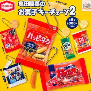 亀田製菓のお菓子キーチェーン2 全6種セット ガチャ 送料無料 匿名配送