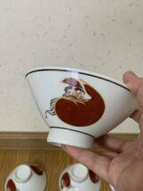 昭和レトロ ご飯茶碗 だるまもよう 9客セット 中古 茶碗 _画像2