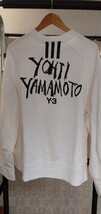 Y-3　Yohji yamamoto スウェット　Signature バックプリント 白　希少_画像1